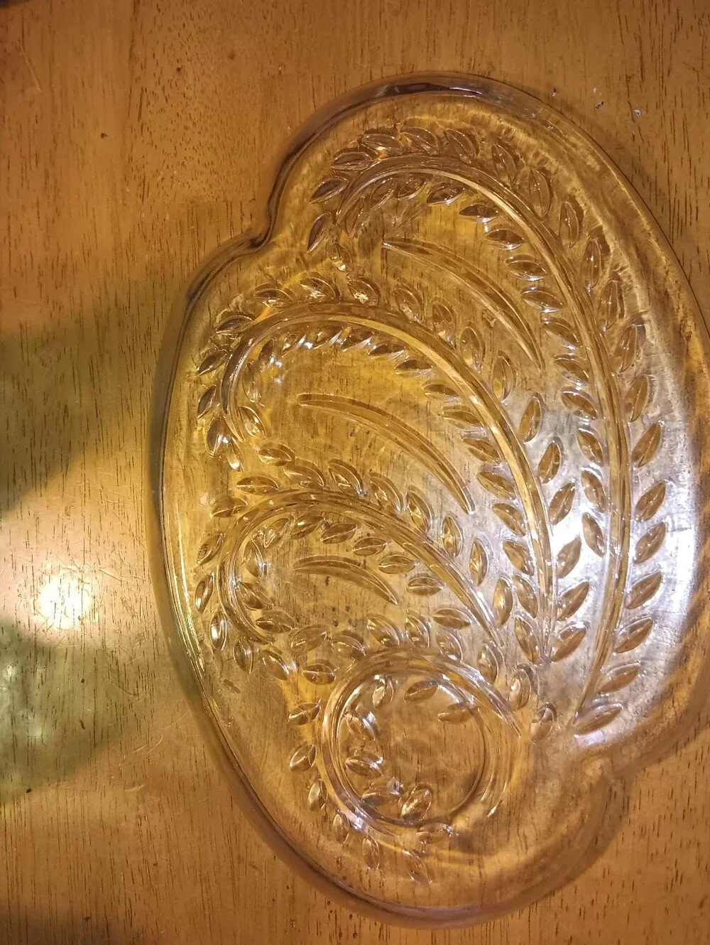 Federal Glass Vintage 1950s Homestead Collection Serving Plate Wheat Pattern